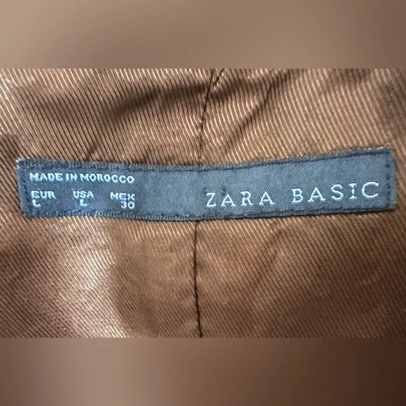 ZARA BASIC brown suede like dress; zipper in back; like new! Size Large - Picture 4 of 9